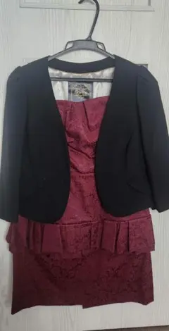 DreAng バーガンディ・ブラックドレス・ジャケット付き