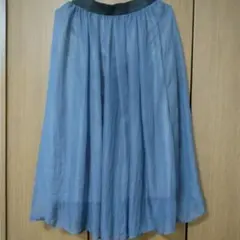 フレアスカート ブルー系 ひざ丈のサムネイル