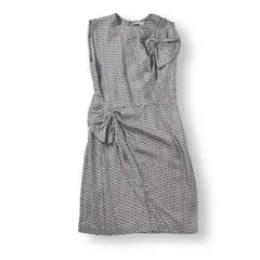 美品 DVF ダイアンフォンファステンバーグ シルク ドレープ 総柄 ワンピース