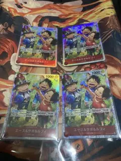 エース＆サボ＆ルフィ SR 4枚セット ワンピースカード OP13-007のサムネイル