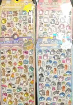 オバケーヌ 4枚セット シール ボンボンドロップシール ぷっくり A