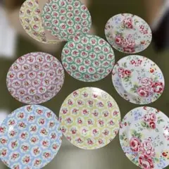 キャスキッドソン ケーキ皿 おまとめ 9枚 花柄 フラワー柄 ローズ柄 キャスキッドソン ケーキ皿 おまとめ 9枚 花柄 フラワー柄 ローズ柄
