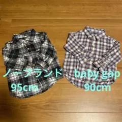 90 チェックシャツ　2枚セット