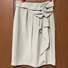 膝丈　タイトスカート　日本製　ミントグリーン