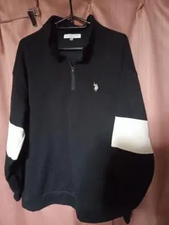 U.S. POLO ASSN.ポロアッスン ハーフジップ スウェット ブラックのサムネイル