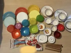 familiar、プーさん、カーズ、IKEA含むお皿やお箸などキッチンセット！