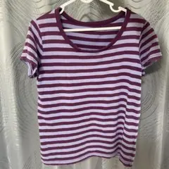 ベルメゾン　デイズ ボーダー 半袖Tシャツ ボルドー L