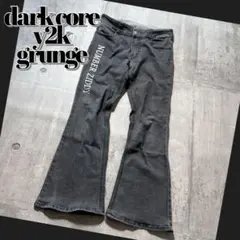 black denim boots cut flare jeans y2k