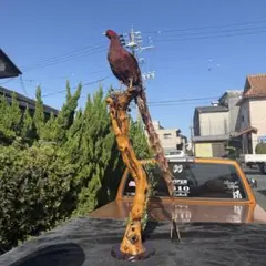 鳥の置物 木台座付きのサムネイル