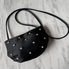 美品】ツルバイマリコオイカワ 2WAY ハンドバッグ ブラックパール 