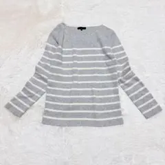 アイシービー 長袖ニット カシミヤ混 ボーダー セーター 上品 大人カジュアルのサムネイル