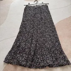 flower 花柄プリーツロングスカート