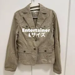 Entertainer 綿麻 サファリジャケット ベージュ 日本製 Lサイズ
