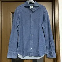 イタリア製＊フィナモレ Finamore デニム シャンブレーシャツ L 綿