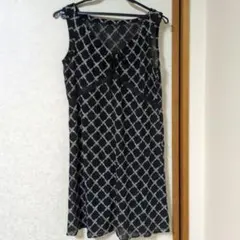 Miss　Alice　黒×白 格子柄 ノースリーブワンピース　M〜Lサイズのサムネイル