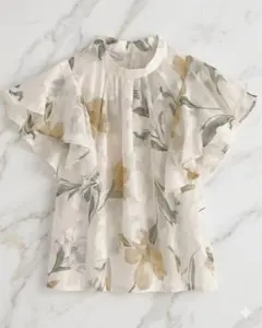 花柄シアーフリルスリーブブラウス GRLのサムネイル