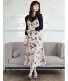 fifth レトロフラワーコーデュロイワンピース