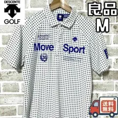 【早い者勝ち✨】デサントゴルフ メンズ 半袖ポロシャツ M 総柄 ムーブスポーツのサムネイル