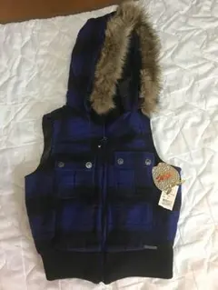 ダウンベスト 青チェック M 新品
