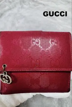 GUCCI 二つ折り財布 レッド GG柄 正規品