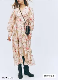 H &M 完売サイズ　花柄 Vネック ワンピース　新品