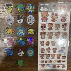 日焼けハローキティ たまごっちホログラム透明シール