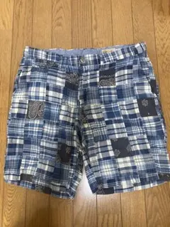 ク*コ様 RRL インディゴコットンリネンパッチワークショートパンツ