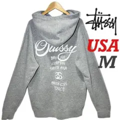 【定番】USA製 STUSSY ステューシー ワールドツアー パーカー M