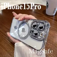 iPhone15 Pro キラキラクリスタル装飾ケース　MagSafe対応