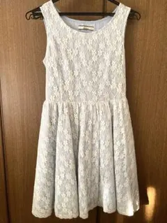 オリーブデオリーブ 花柄レースワンピース 水色 中古