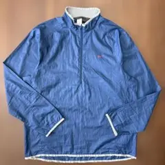 NIKE 薄手 ナイロンジャケット ハーフジップ 古着 青 XLサイズ