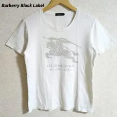 バーバリーブラックレーベル ホースマーク Tシャツ 日本製 M 白のサムネイル