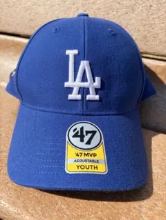 刺し子ベースボールキャップ 一点物 47BRAND LA ドジャース ネイビー 