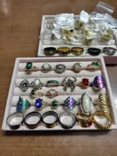 まとめ売りリング40個セット 多様なデザインと色