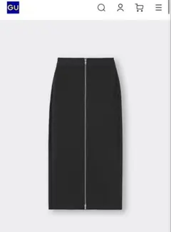 【GU】フロントジップナローロングスカートQ XL