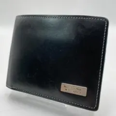 良品 BURBERRY 財布 レザー ブラック ブラックレーベル 二つ折り