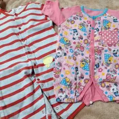 ELLE　ロンパース70 アニマル柄ロンパース裏起毛70