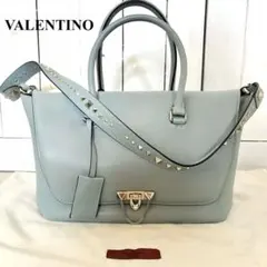 VALENTINO ヴァレンティノ　ロックスタッズ　トートバッグ　ライトブルーのサムネイル