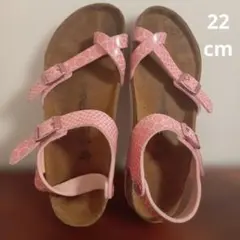 22cm Birkenstock ピンク サンダル スネークスキン風