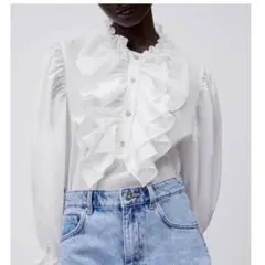ZARA フリルシャツ