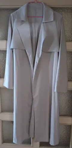 ★ライトグレー★ ロングコート★ ベルト付き