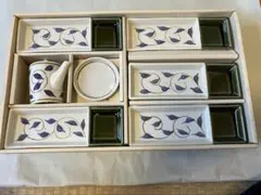 リ*な様 葉模様の陶器皿セット 7点