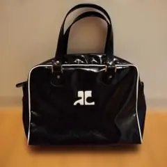 【希少・ヴィンテージ】クレージュ　エナメルミニボストンバッグ