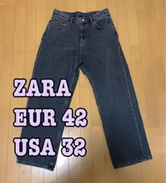 ZARA BAGGY FIT EUR42 USA32 バギー ブラック ジーンズ
