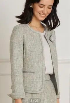 ノーカラージャケット⭐︎グレー