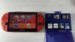 PS Vita 赤 本体 ゲームソフト8本付き