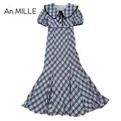 【An MILLE】チェック襟　マーメイドワンピース