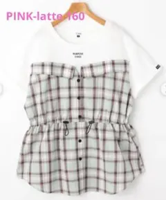 PINK-latteピンクラテ 半袖 Tシャツ ビスチェドッキング S160