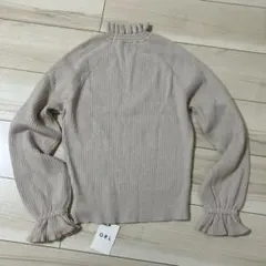 GRL 衿フリルキャンディースリーブニットトップス