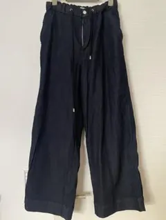ダークブルーワイドパンツ ゴムウエスト